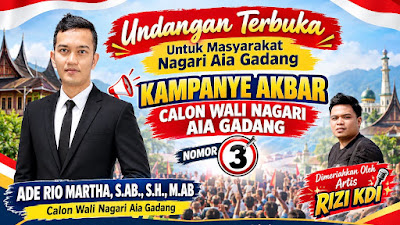 Kamis 1 Oktober 2026, Kampanye Akbar Ade Rio Martha Nomor Urut 03 Digelar, Dimeriahkan Rezi KDI