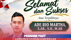 Ade Rio Martha Nomor Urut 03 Ditetapkan sebagai Wali Nagari Terpilih Aia Gadang